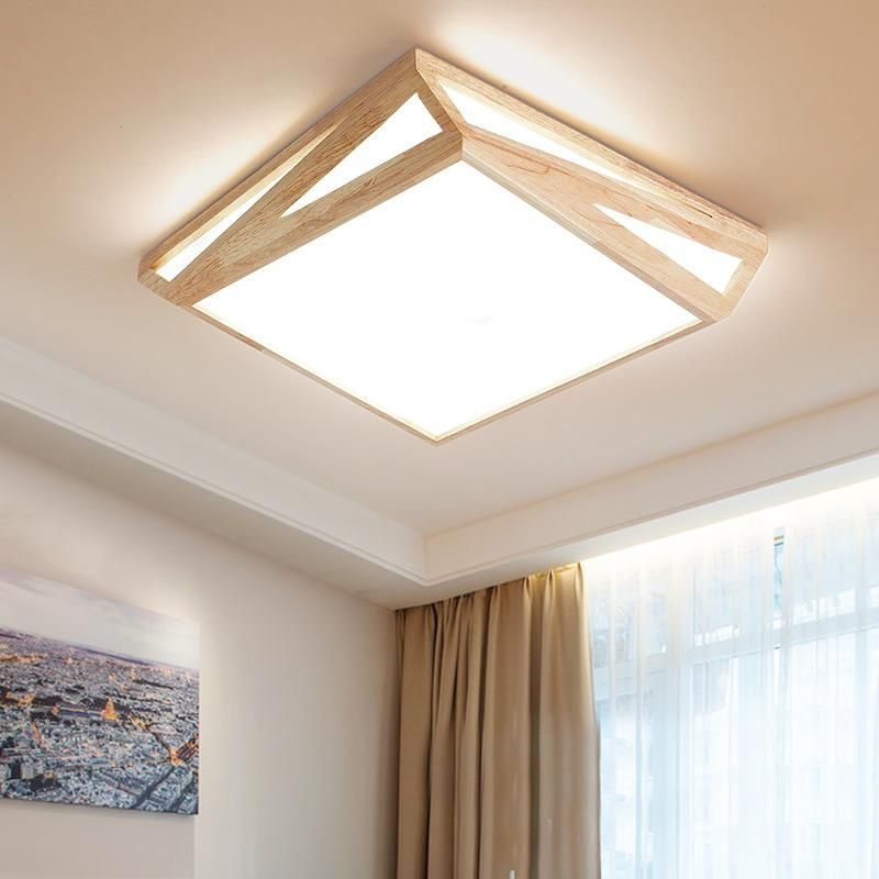 Wood Flush Mount Ceiling Light for Indoor Home Lighting Fixtures (WH-WA-02)