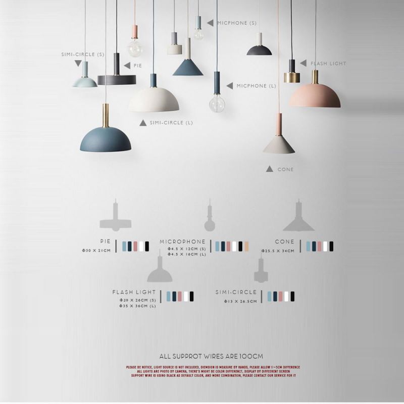 Hot Selling Wholesale Modern Minimalist LED 9W Chandelier Macaron Color Restaurant Cafe Pendant Lights