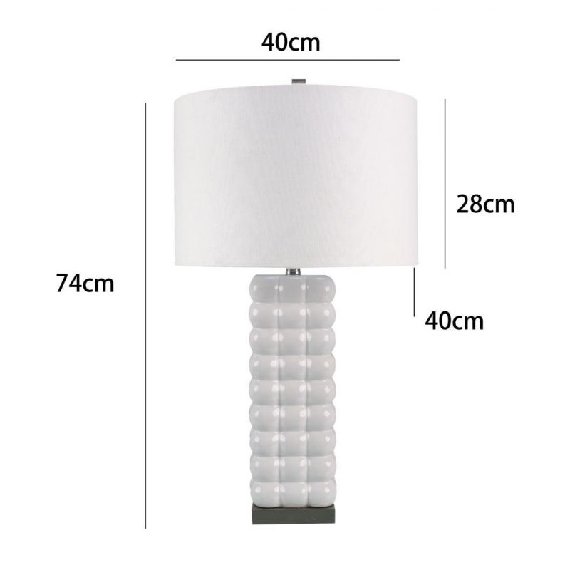 Retro Ceramic Iron Table Lamp Blue White Modern Style Desk Lamp Porcelain Lamp for Furniture