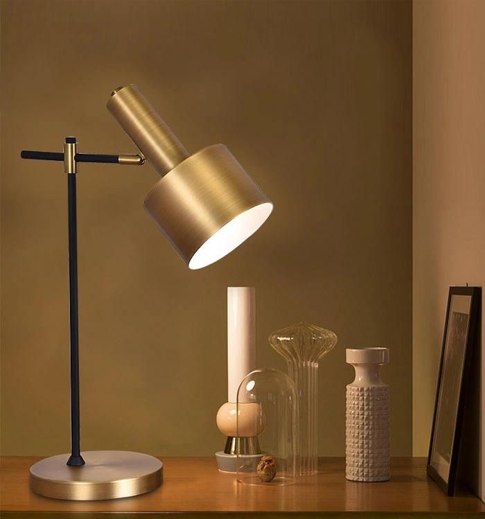 Modern Decorative Desk Table Lamp in Antique Bronze, for Hotel Bedside, Living Room, Bedroom