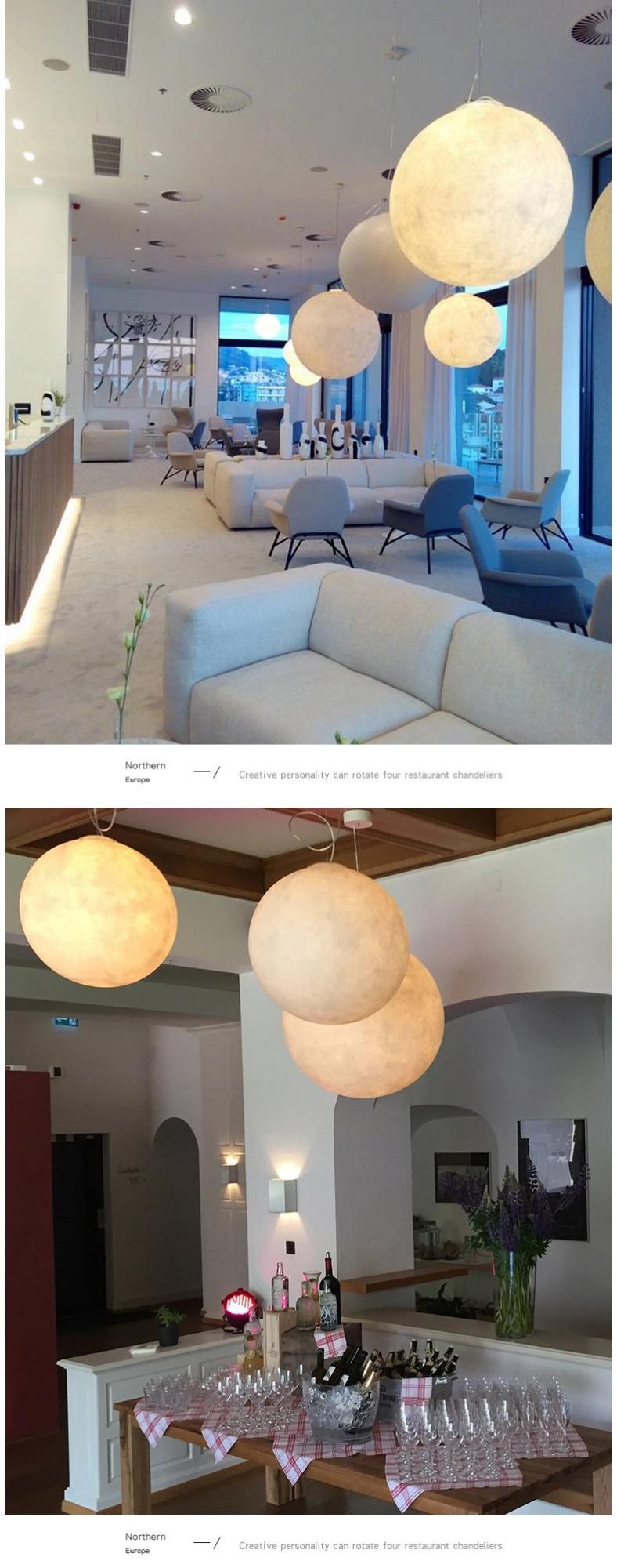 Moon Chandelier LED Indoor Lamp Decoration Suspension Light Pendant Lighting