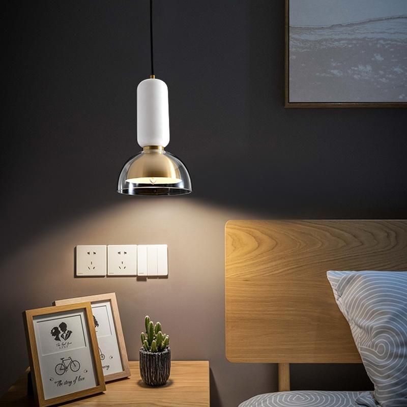 Restaurant Chandelier Modern Light Luxury Natural Marble Glass Home Bedroom Bedside Lamp