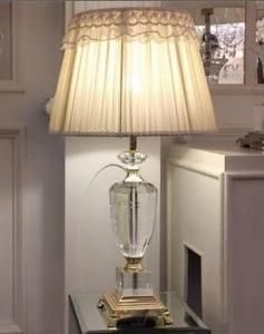 Phine 90273 Clear Crystal Table Lamp with Fabric Shade