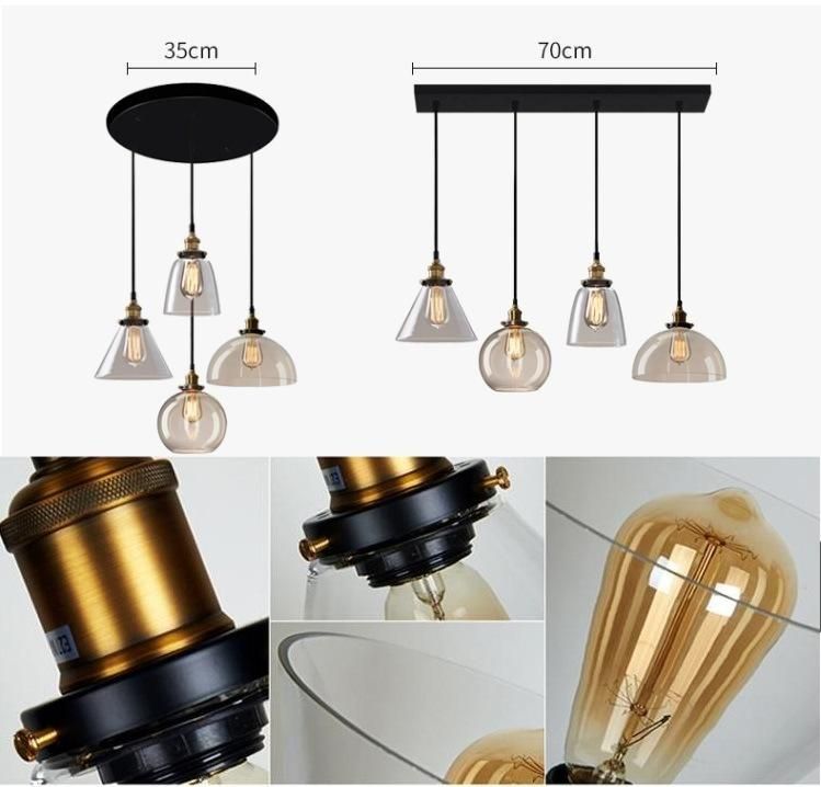 Modern Energy Saving Multi Shape Clear Glass Chandelier LED Hanging Lamp Pendant Lighting for Building Projects Zf-Cl-095