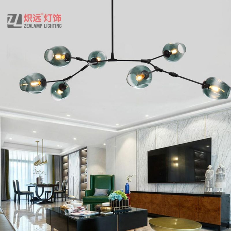 Modern Metal Hanging Light Hotel Lighting Glass Pendant Lamp