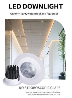 Anti-Glare High Lumen Water Proof Hotel Home Restaurant Isolated Driver Recessed Ceiling 20W RGBW LED COB Spotlight Panel Light Downlight