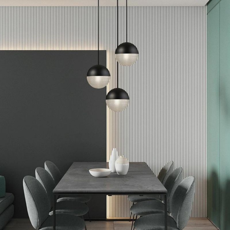 LED Glass Ball Pendant Lights Postmodern Gold Black Minimalist Lamp Dining Room Bar Kitchen Pendant Lamp (WH-AP-173)
