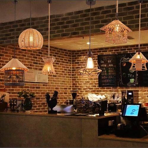 Industrial Hemp Rope Home Lighting Pendant Light for Indoor Lighting Decoration