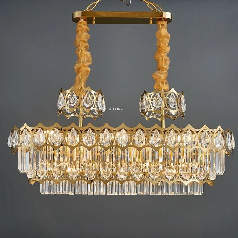 Hotel Crystal Hanging Light New Residential Chandelier Pendant Light