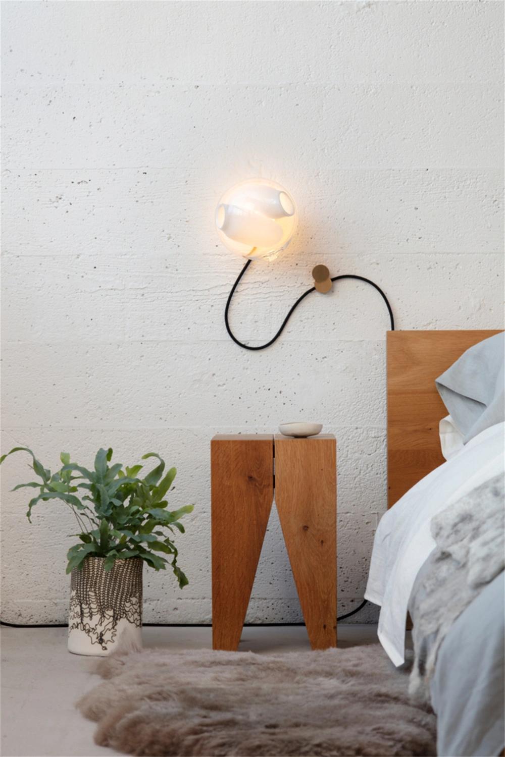 2022 Modern Design Glass Wood Decorative Table Lamps with Square Round Clear Glass Lamp Shade for Bedroom
