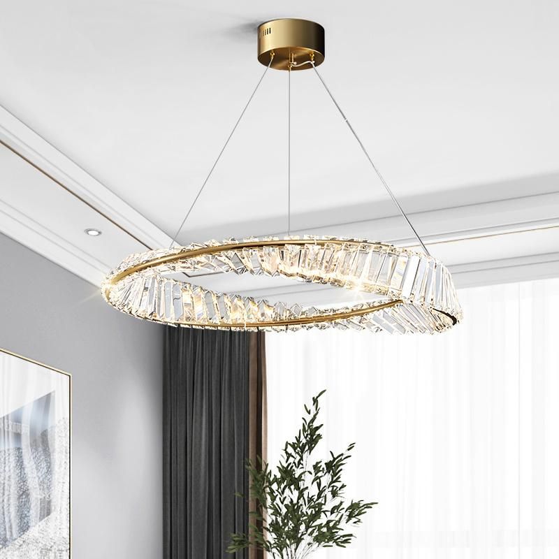 Transparent Lampshade Crystal Modern Style Pendant Lamp Chandelier Living Room Lamp