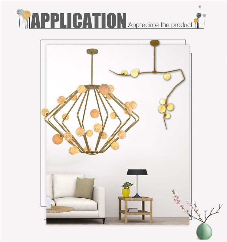 Latest Modern Gold Crack Glass Decor Hotel Restaurant Chandelier