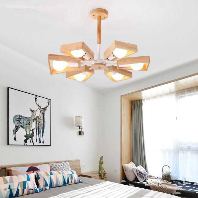 Nordic Rotatable Home Loft Pendant Light Decor Joakim Wooden Petal Contemporary Pendant Light (WH-AP-339)