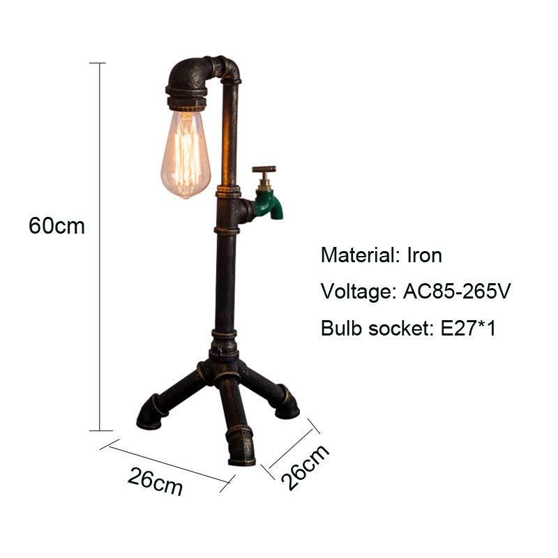 Steam Punk Industry Wind Table Light Edison E27 Lamp Study Office Bedroom Living Room Desk Light (WH-VTB-29)