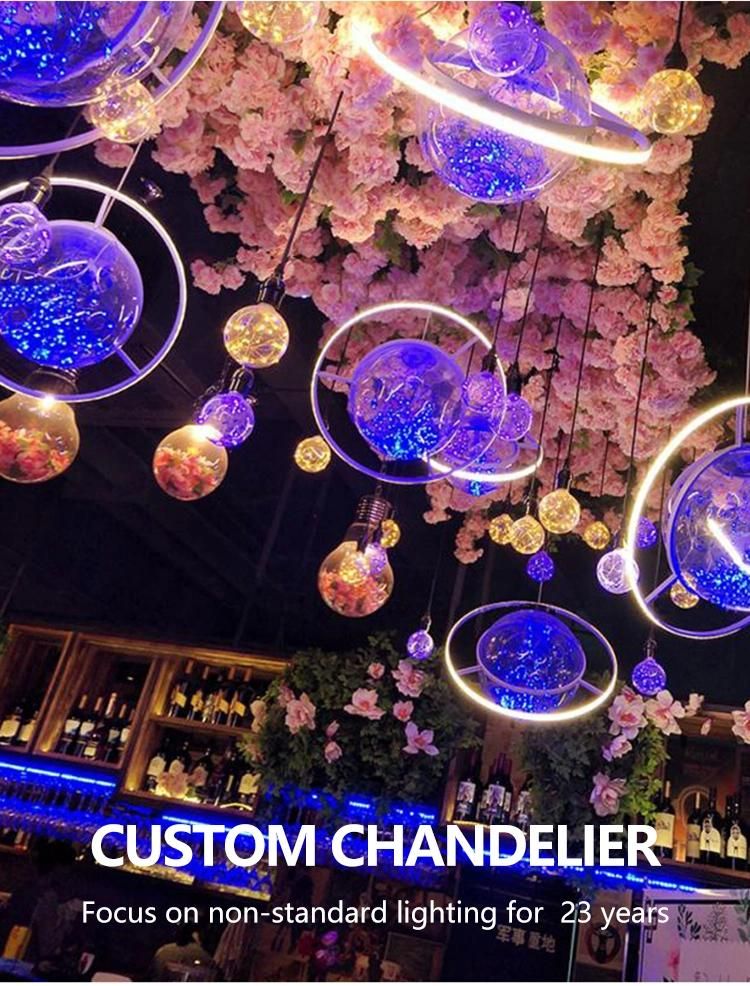 Colorful Art Deco Large Custom Spherical Chandelier