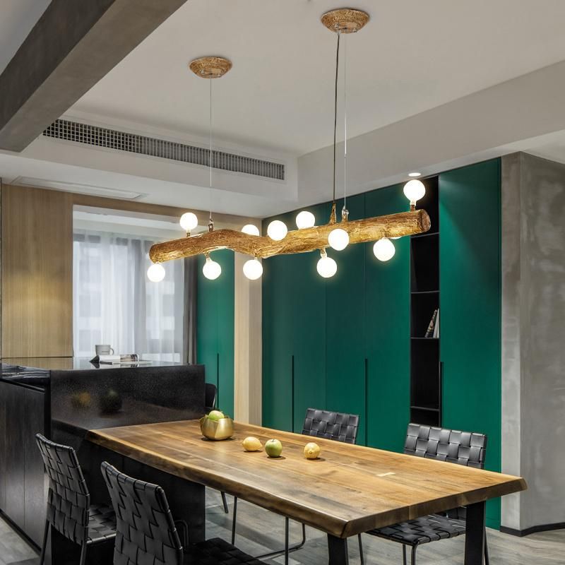 Pendant Lamp Restaurant Light Creative Personality Wood Decorative Chandelier