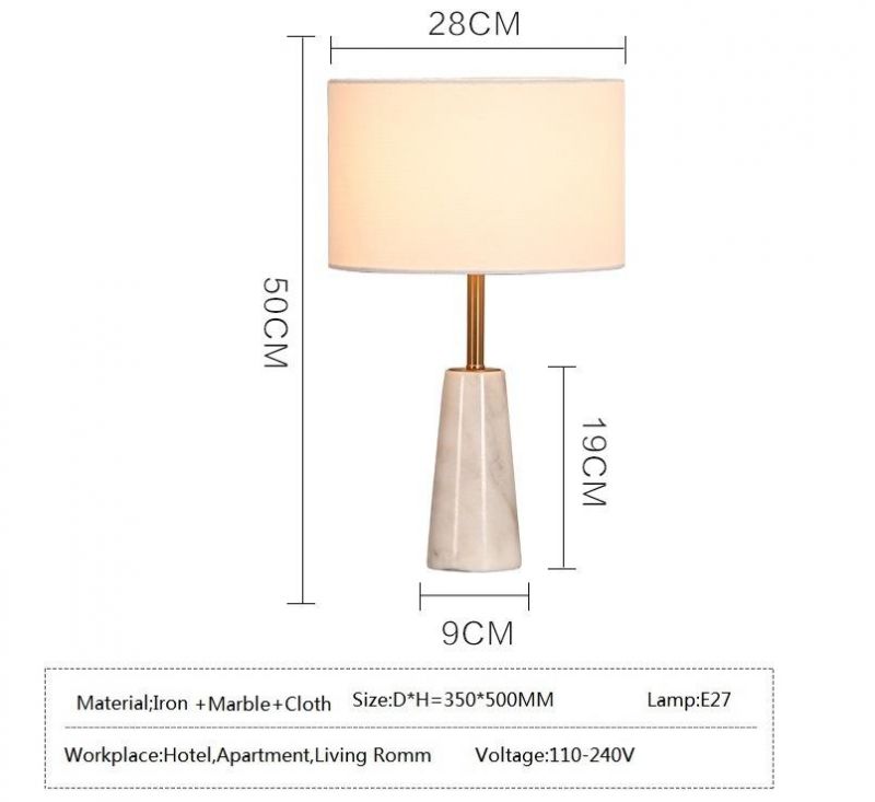 Hotel and Home Decoration LED Table Lighting White Marble Table Lamp Zf-Cl-010