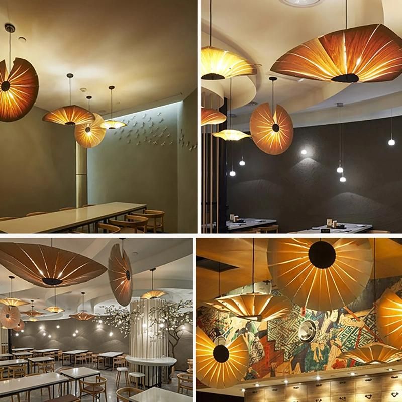 Floral Wooden Creative Chandelier Restaurant Mall Dining Room Pendant Lamp
