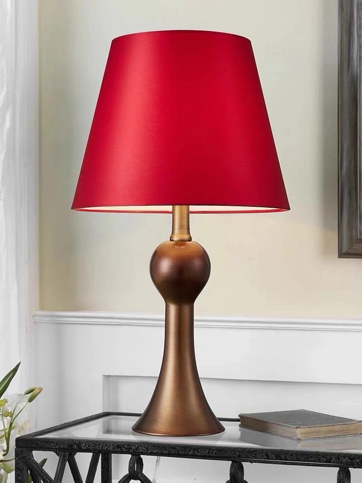Lamp Bedroom American Style Retro Luxury Romantic Warm Wedding Room Bed Head Bright Red Wedding Table Lamp Pair
