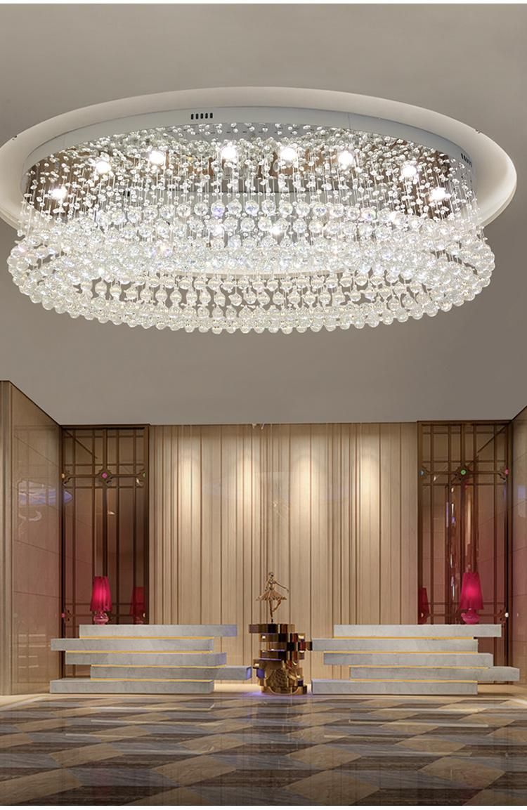New Design White Modern Luxury Project Custom Large Glass Stair Hotel Chandelier Ceiling Light
