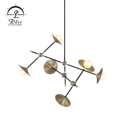 6 Lights Bronze Cover Glass Shade G9 Tree Chandelier