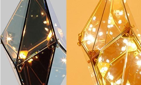 Diamond Amber Glass Pendant Lamp Indoor Decoration Lighting