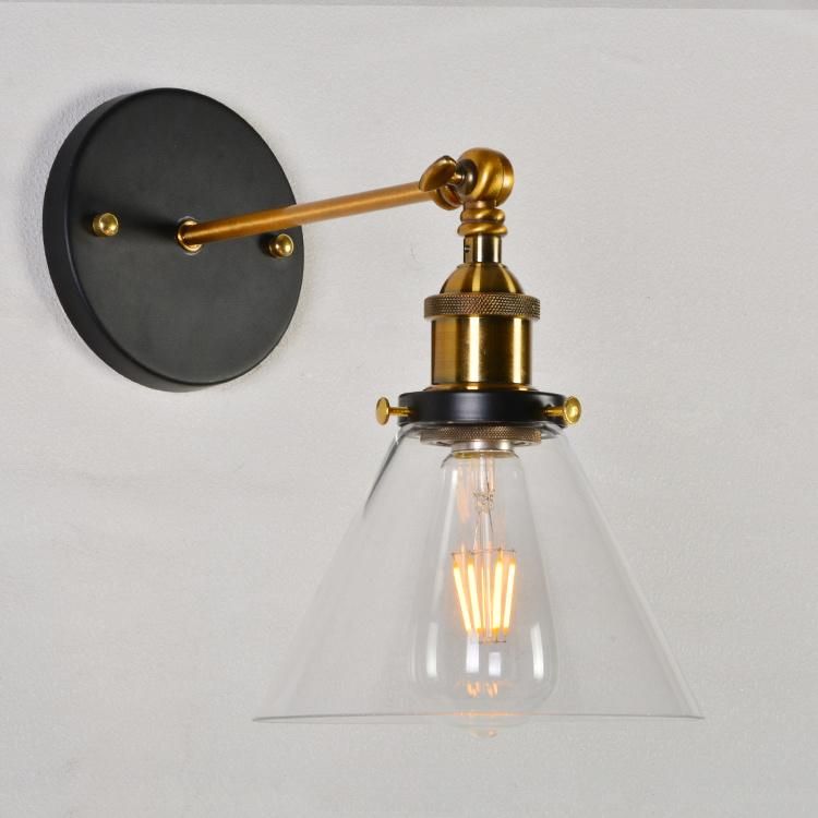 Retao Design Brass Bedroom Decorative Glass Wall Lamp