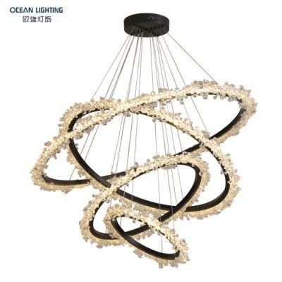 Ocean Lighting Wholesal Gold Luxury Crystal Ceiling Chandelier Pendant Lamp
