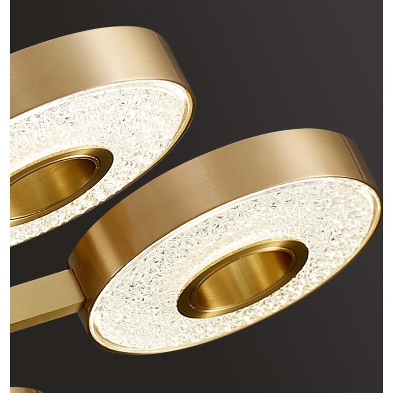Modern Simple Copper Ceiling Light LED Living Room Lamp Luxury Crystal Dining Room Light