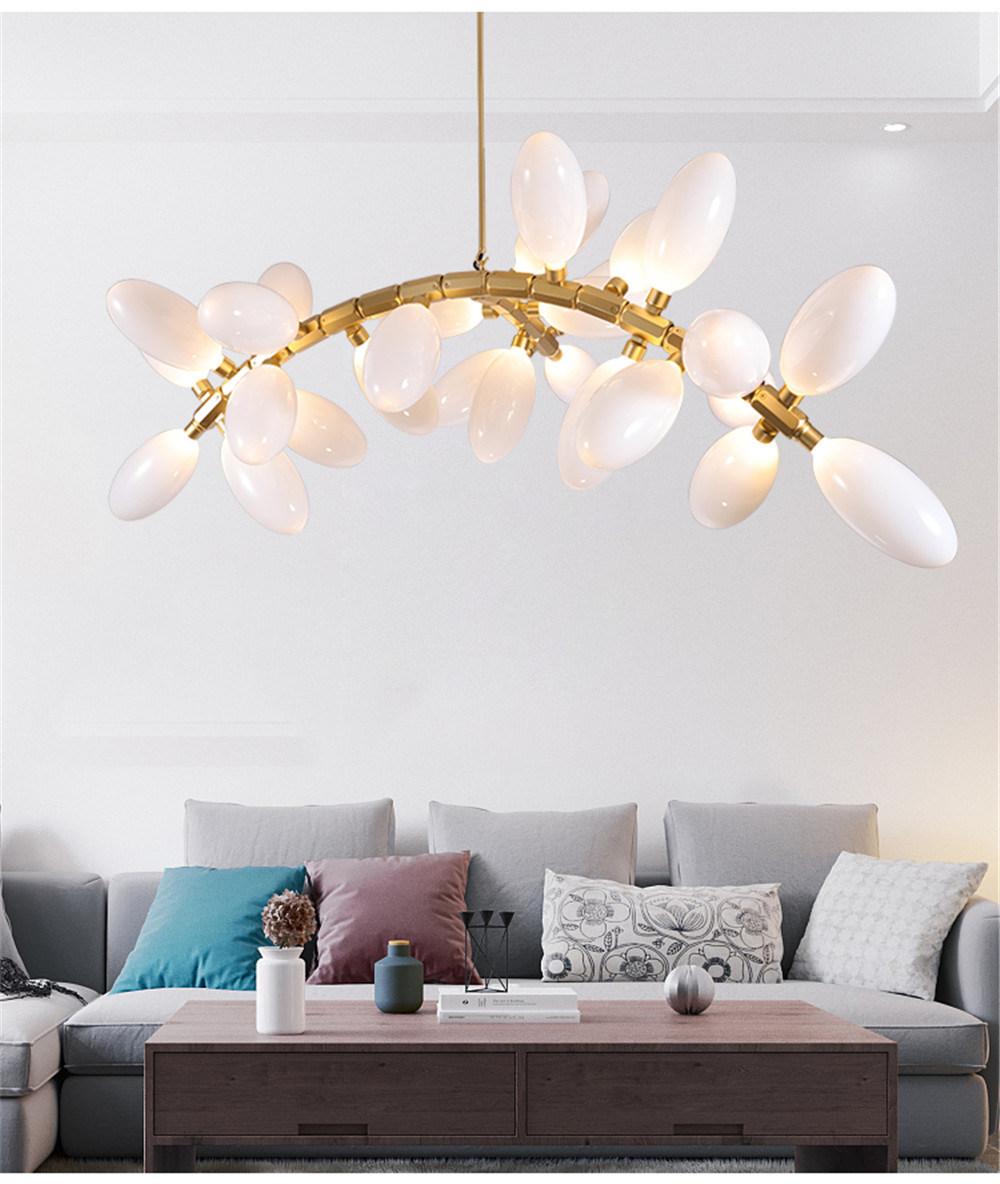 Modern Replica Design Chandelier Creative Milky Glass Kitchen Island Pendant Light Dining Room Living Room Art Deco Pendant Lamp