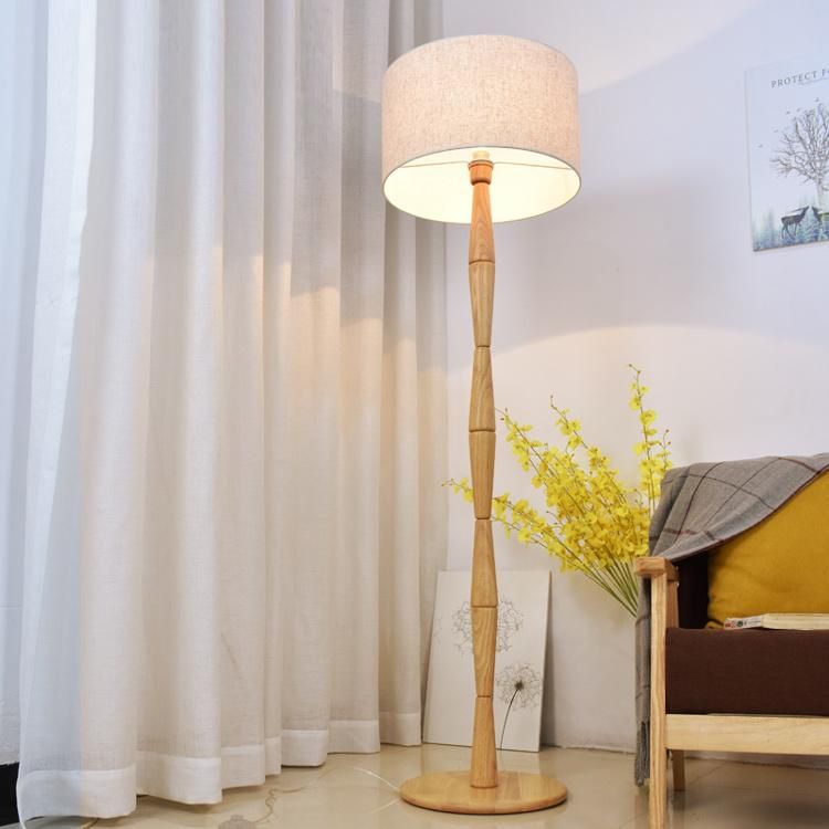 Modern Wooden Column Floor Standing Lamp for Living Room
