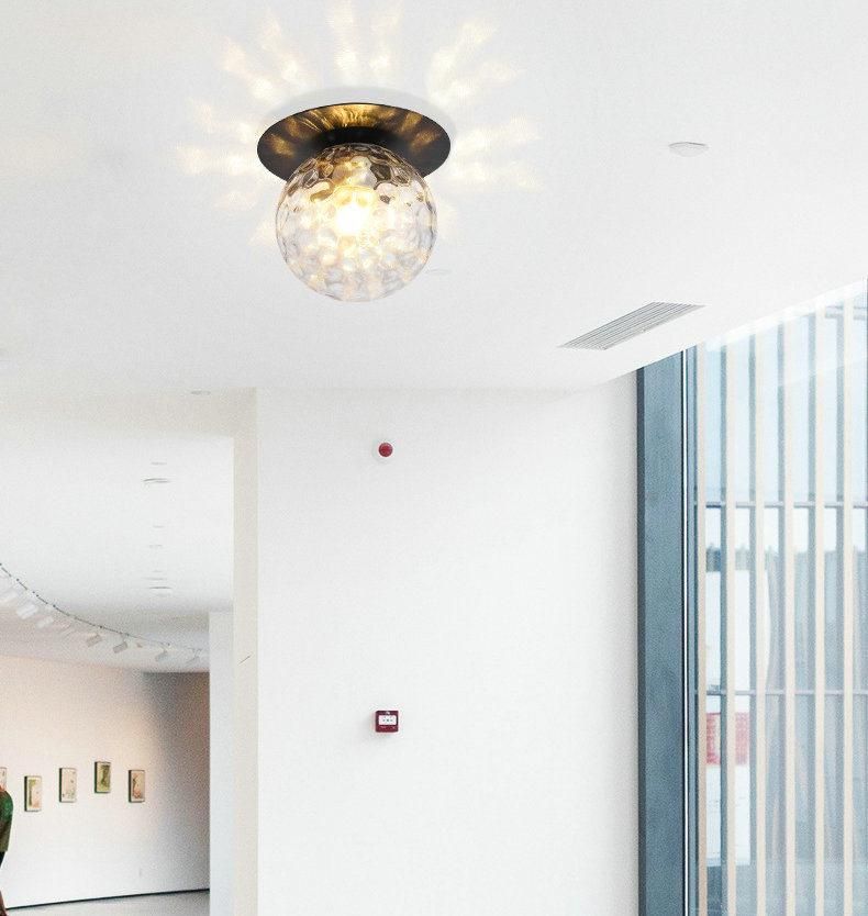 Glass Ball Ceiling Light Modern Staircase Balcony Corridor Porch Bedside Hallway Ceiling Lamp (WH-MA-165)