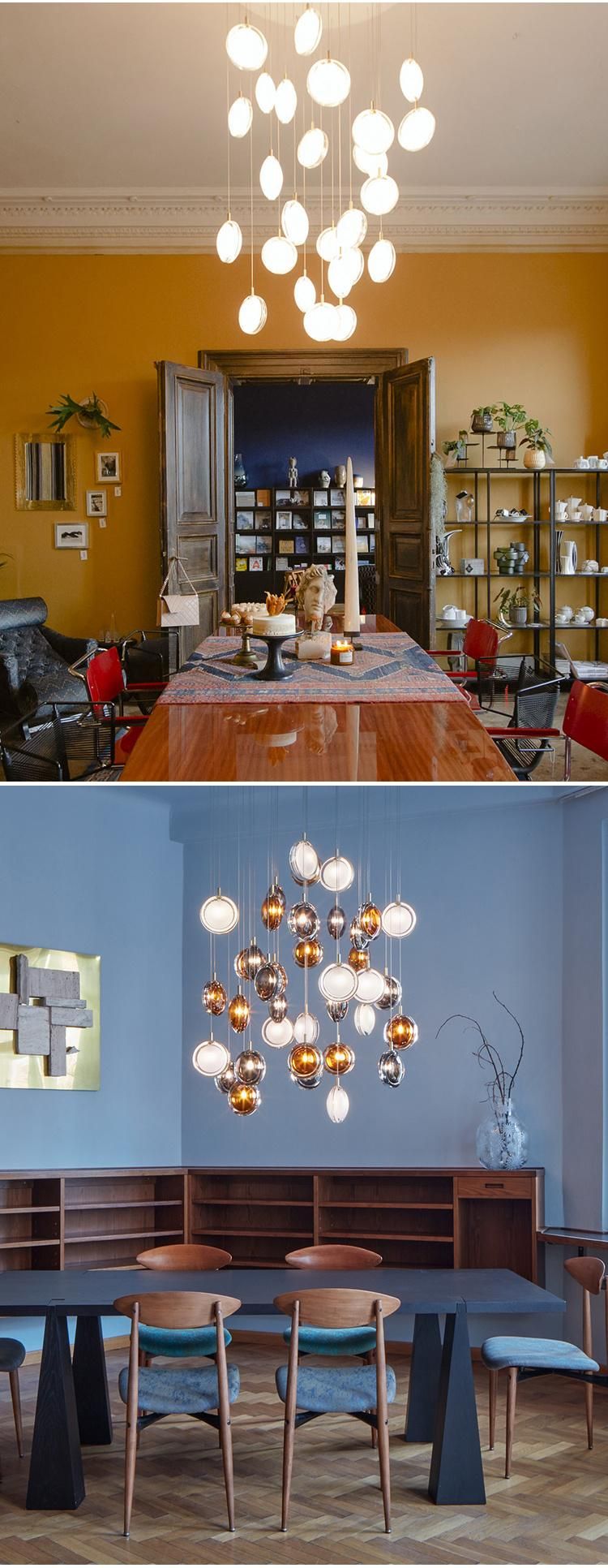 Multiple Color Glass Lamp Decorative Hotel Commercial Banquet Hall Custom Chandelier