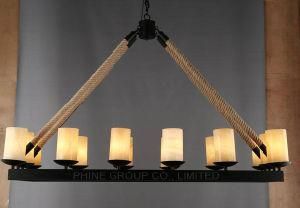 Square Modern Metal Marble Residential Hanging Pendant Lamp
