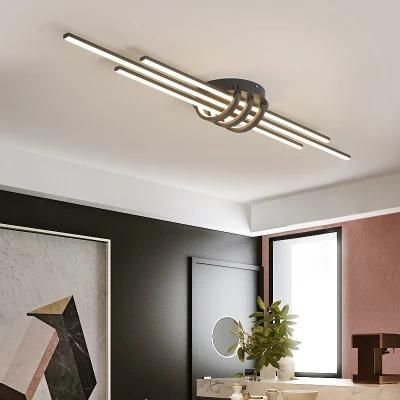 Modern LED Ceiling Lights for Bedroom Corridor Foyer Living Room Black Long Chandelier (WH-MA-195)