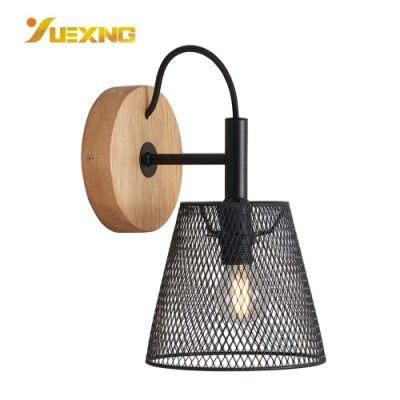 Net E27 Surface Mounted LED Max 7W Wooden Iron Wall Lamp Lighting
