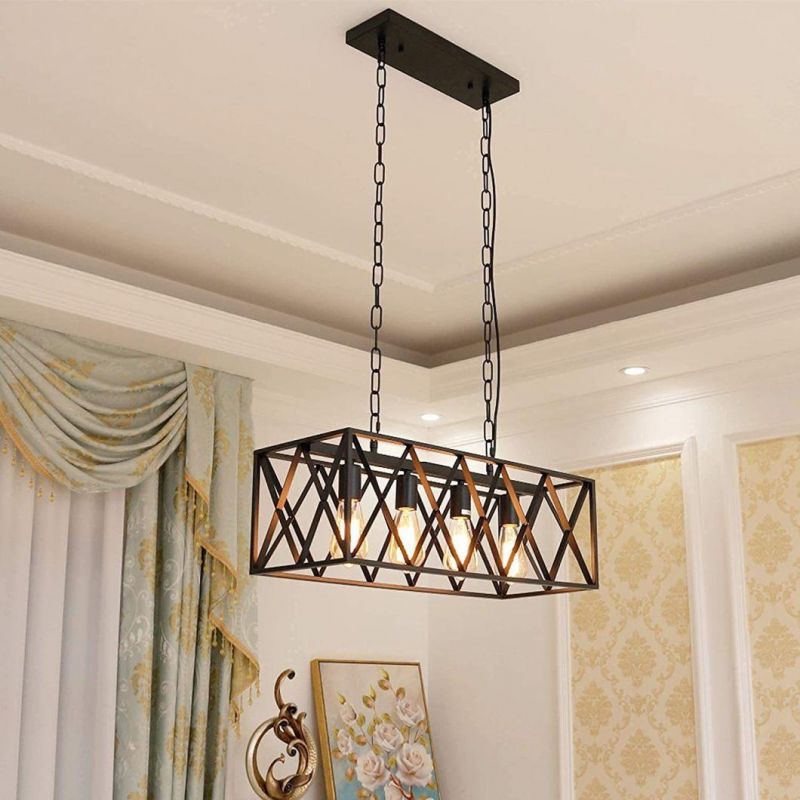 Vintage Chandeliers Iron Retro Kitchen Lamp E27 Edison Bulbs Stairs Store Industrial Chandelier (WH-VP-73)