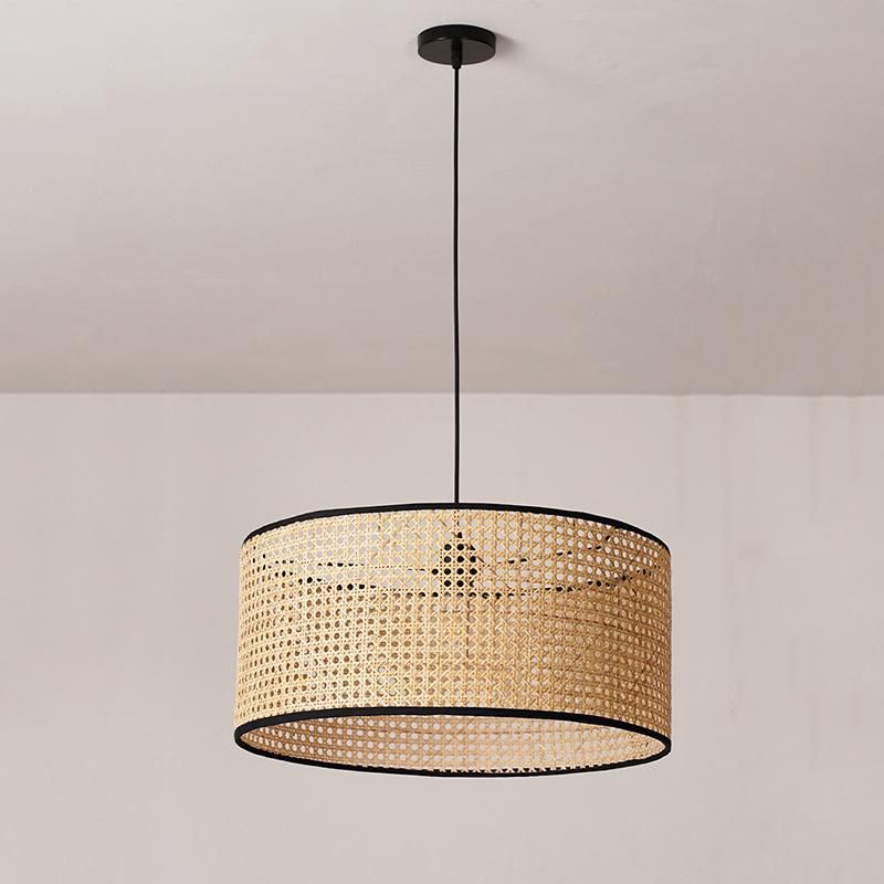 Vintage Rattan Lamp Pendant Lights Farmhouse Style Handmade Restaurant Round Ball Chandelier (WH-WP-50)