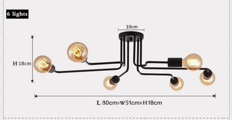Vintage Retro Industrial Ceiling Lighting for Indoor Home Lighting Fixtures (WH-LA-12)
