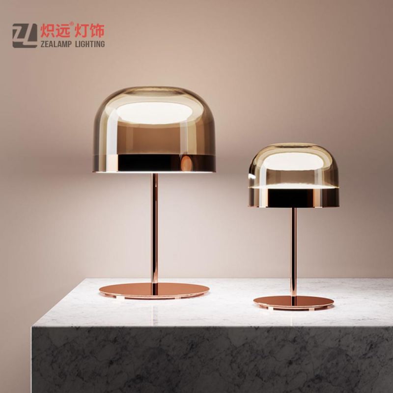 Postmodern Glass Bedside Lamp Small Table Light for Study Room