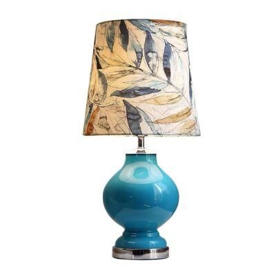 Blue Desk Lamp Bedroom Bedside Simple Modern Creative Personality Mediterranean Bedside Lamp American Living Room Warm Romantic