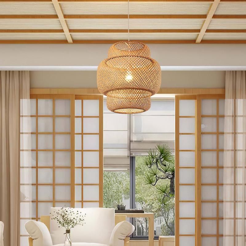 Bamboo Hand Woven Bamboo Art Chandelier Dining Rroom Bamboo Lantern Chandelier (WH-WP-35)