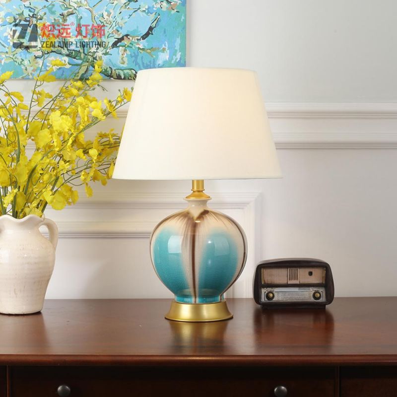 Hotel Copper Base Desk Lighting Gradually Changing Color Table Lamp
