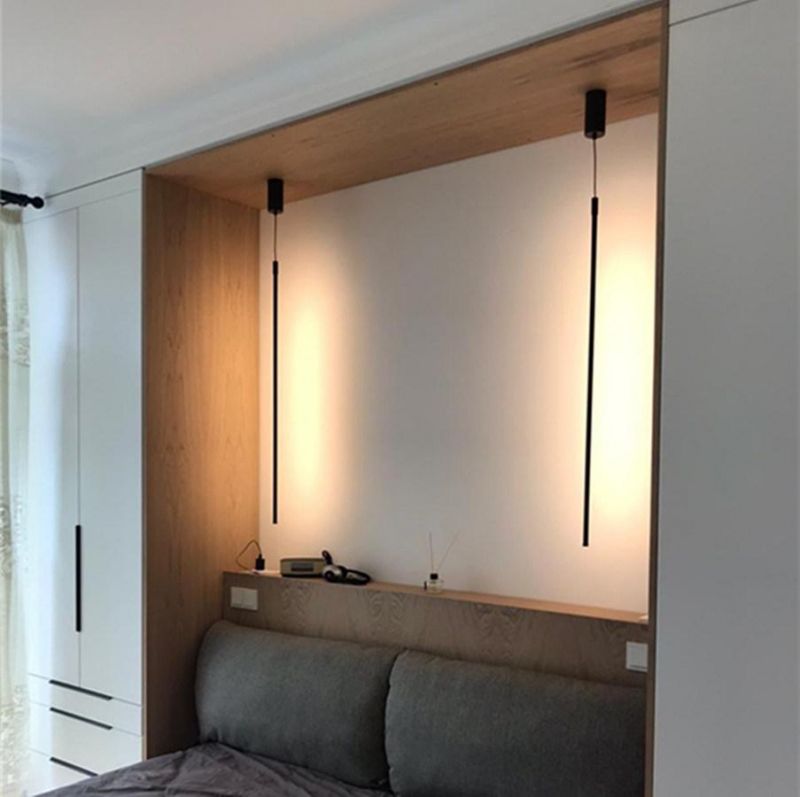 Modern Bedroom Bedside Simple Lights Geometry Pendant Lights Bedroom Living Room Decor Linear Pendant Lamp (WH-AP-254)