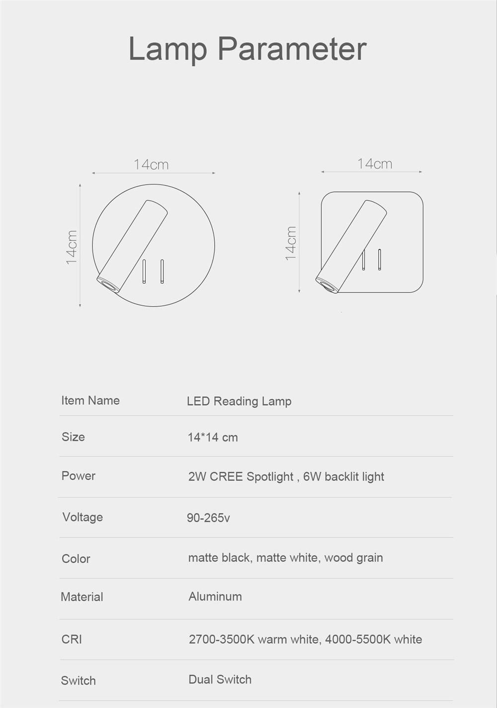 Wall Lights Indoor Wall Lamps for Bed Side Night Reading Study Room Table Desk Reading Book Light Mounted Lamp