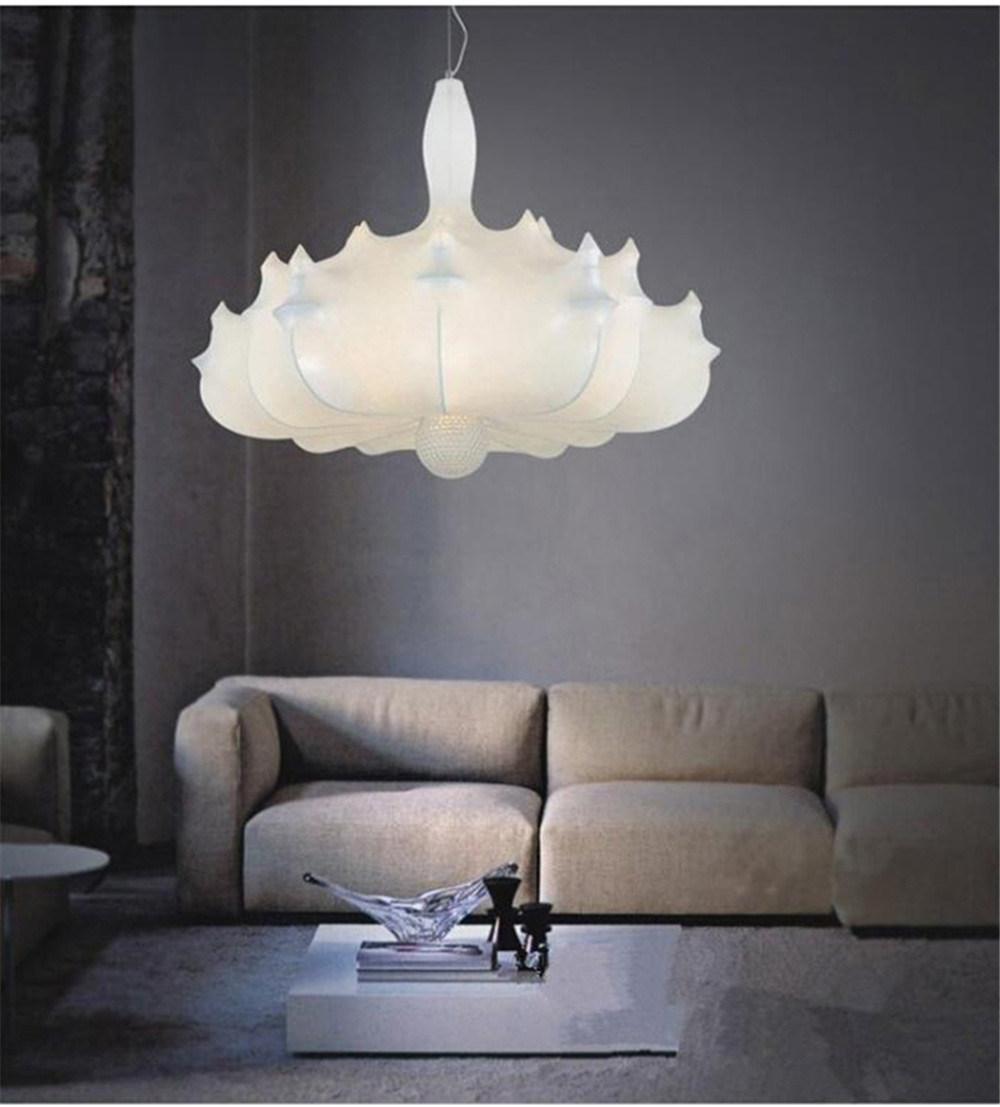 Modern Chandeliers Cream Natural Silk Lampshade Pendant Lamp