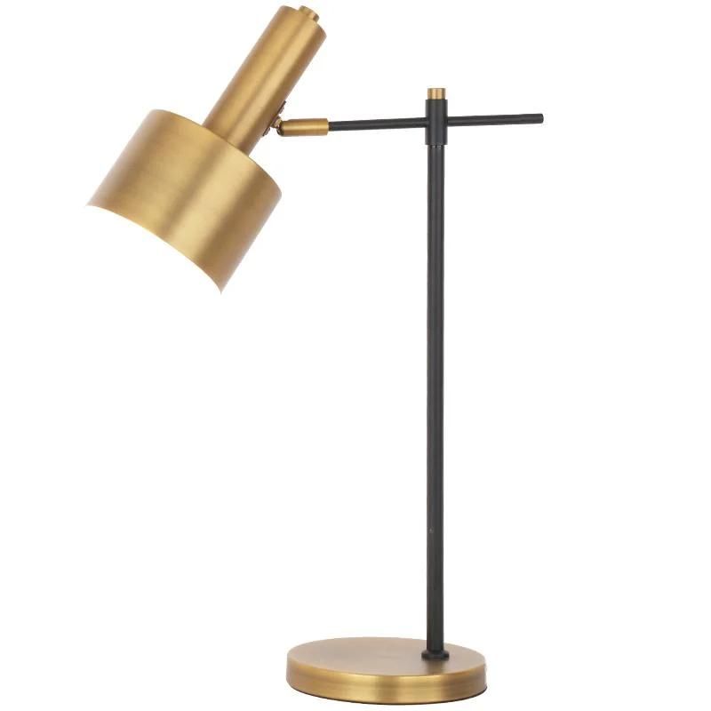 Retro Style Electric Light Source Vintage Light New Nordic Modern Brass Metal Office Desk Table Lamp for Bedroom Bedside Reading Lights Hotel Home Indoor Decor