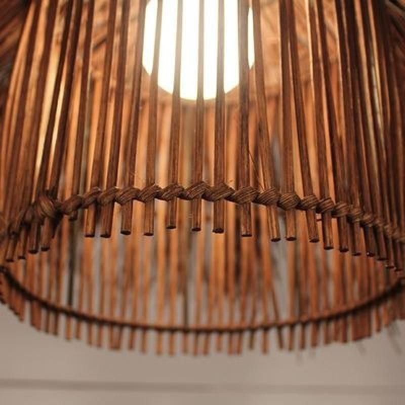 Wicker Rattan Shade Pendant Light Fixture Vintage Industrial Rustic Asian Creative Suspension Lamp (WH-WP-33)