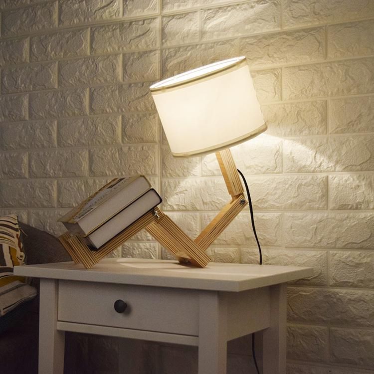 Simple Adjustable Modern Solid Wood Creative American Vertical Table Lamp