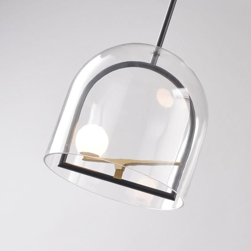 Nordic Time Glass Pendant Lights Minimalist Bird Pendant Lights Creative Iron Restaurant Suspension Lamp (WH-AP-179)